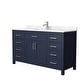 preview thumbnail 11 of 44, Beckett 60 Inch Single Vanity, Cultured Marble Top Dark Blue, Nickel Trim,Carrara Cultured Marble Top