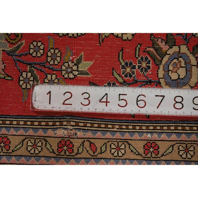 Hand Knotted Oriental Kork Wool Carpet Traditional Medallion Pink Qum Area Rug - 3' 0'' X 2' 1''