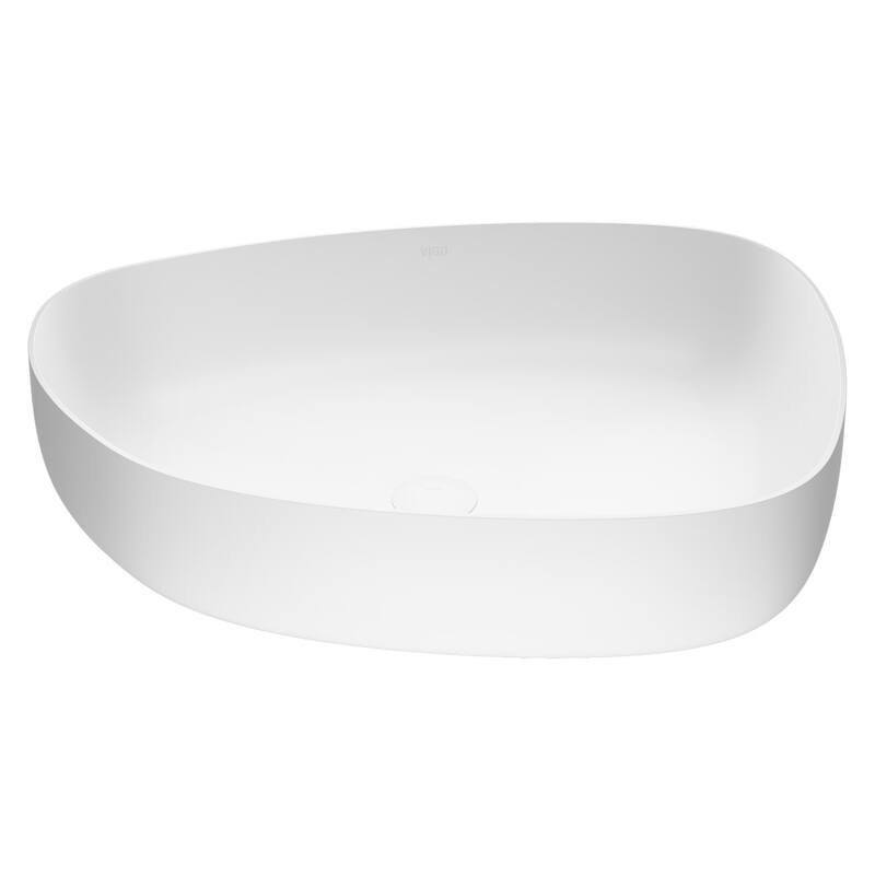 Vigo Peony 20-1/4" Matte Stone� Vessel Bathroom Sink - White