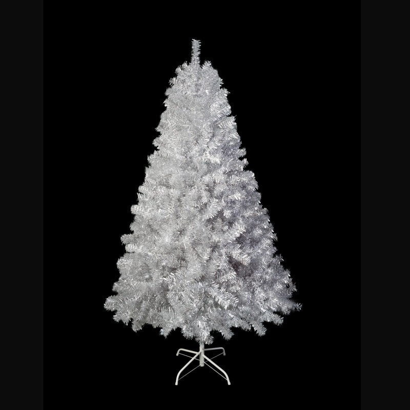 6FT Pre-Lit Silver Artificial Christmas Tree with 300 LED Lights - Indoor/Outdoor Holiday Decor