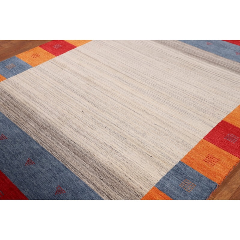 Gabbeh Oriental Area Rug Handmade Wool Carpet - 6'0"x 7'11"