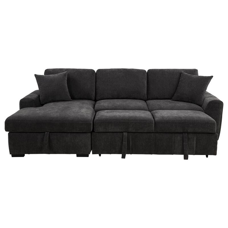 Pastrana Upholstered Sleeper Sectional Sofa LAF Chaise Grey