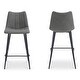 preview thumbnail 7 of 7, NADAAL STUDIOS Florian Counter Stool, Performance Upholstery and Steel Legs, Dark Grey - Set of 2