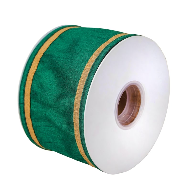 National Tree Company 3 in. HGTV Home Collection Dupioni Double Side Piping Ribbon - 3 in