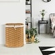 preview thumbnail 16 of 26, Seville Classics Handwoven Lidded Oval Double Laundry Hamper, 22.75" W x 13" L x 24" H