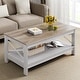 preview thumbnail 3 of 47, Farmhouse Coffee Table with Storage 2-Tier Center Table for Living Room