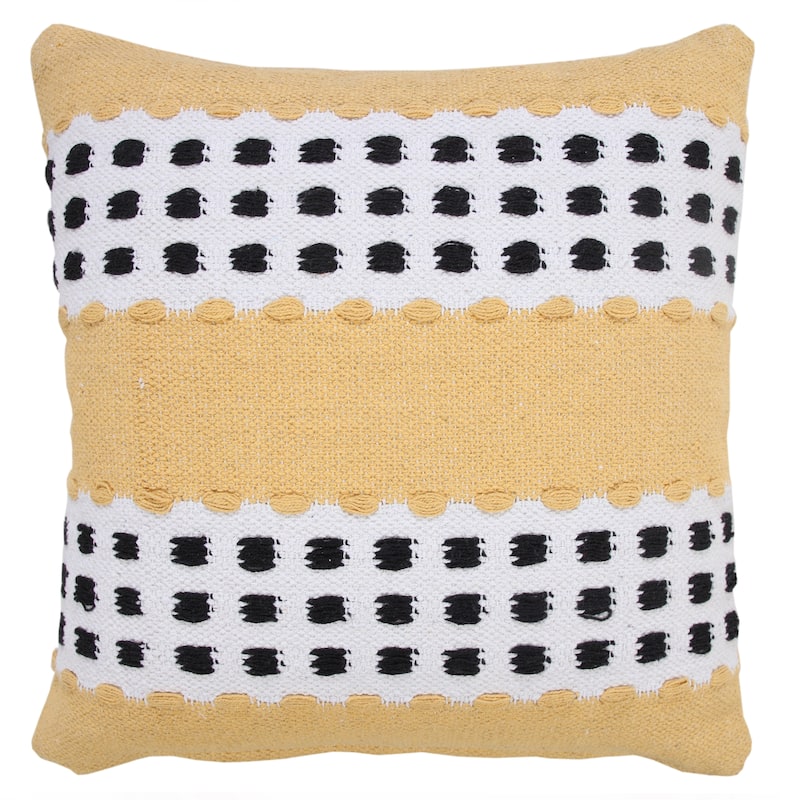 Sevita Industrial Woven Dash Grid Striped Throw Pillow