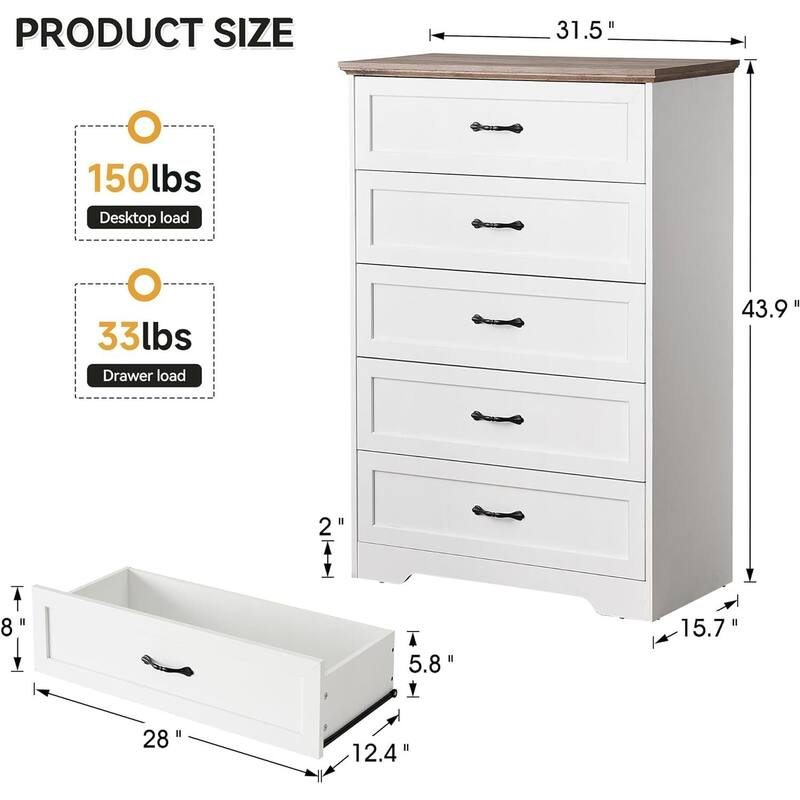 Dresser for Bedroom with 5/6 Drawers