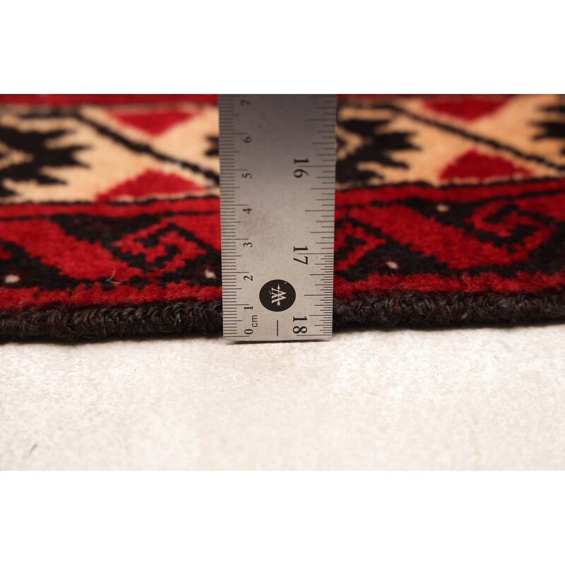 ECARPETGALLERY Hand-knotted Teimani Red Wool Rug - 3'4 x 6'3