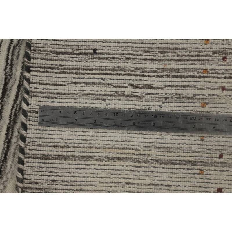Hand Knotted Oriental 100% Wool Carpet Tribal Animal Pictorial Beige & Ivories Gabbeh Area Rug - 9' 11'' X 10' 0''