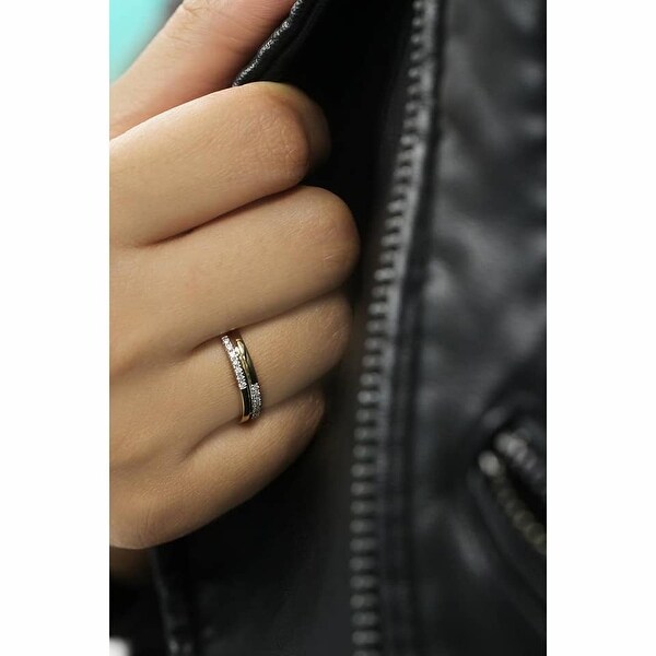 Prism Jewel 0.09CT G-H//SI1 Natural Diamond Light Weight 2-Row Ring