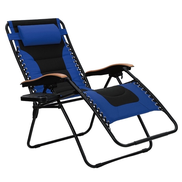 sun lounger with drinks holder