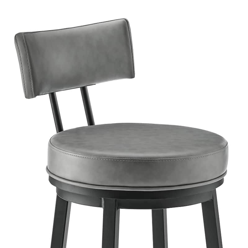 Dalza Faux Leather and Metal 360 Swivel Bar or Counter Stool