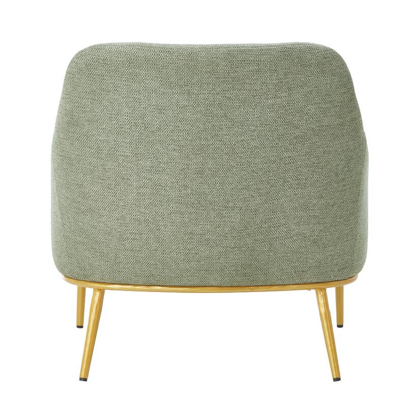 Christopher Knight Home - Modern Upholstered Armchair with Gold Metal Legs and Curved Backrest