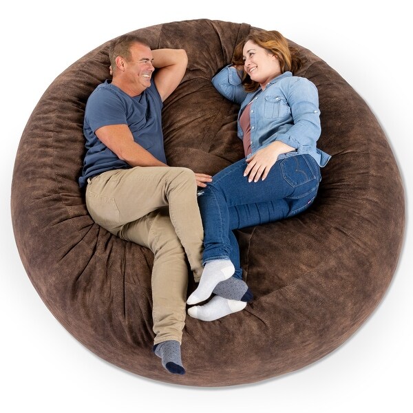 Jaxx Saxx Faux Hide Bean Bag Chair, Machine-Washable, Removable