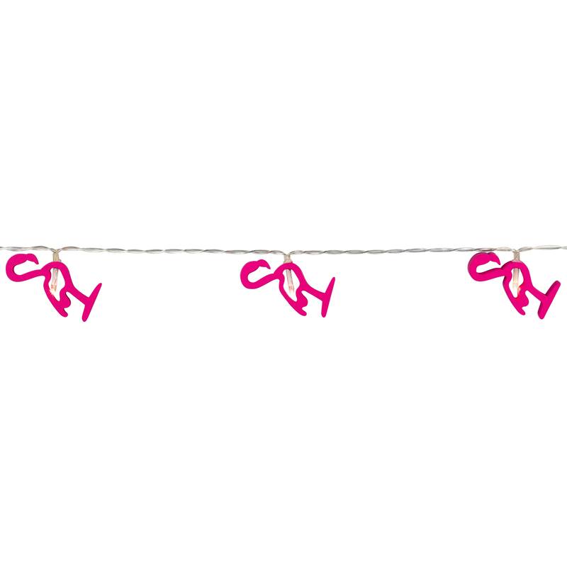 LED Flamingo Patio Light Set - Pink - 4' Clear Wire - 10ct