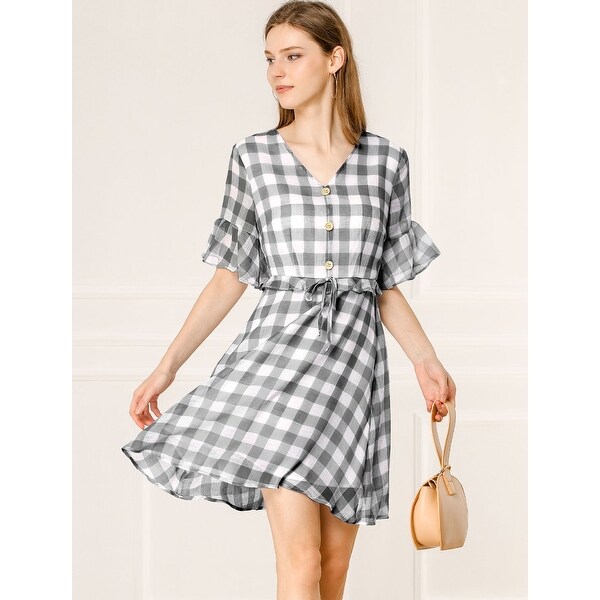 checkered mini dress