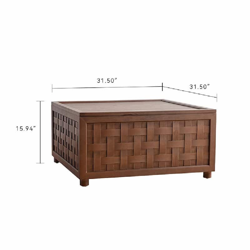 Farmhouse Coffee Table with Storage - Large Square, Wood Grain Finish
