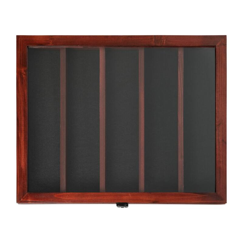 Wooden Medals Display Case with Removable Shelves