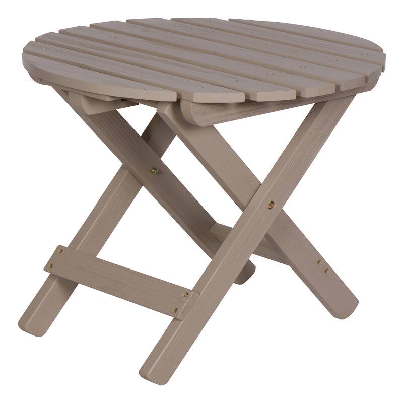 Porch & Den All Weathered Round Adjustable Folding Table