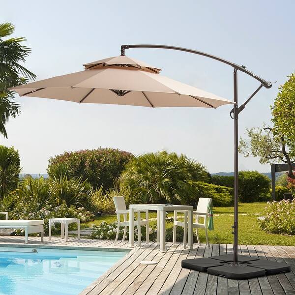 Shop Black Friday Deals On 10 Foot Double Top Patio Cantilever Umbrella Overstock 31624377