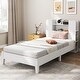 preview thumbnail 14 of 17, Twin Size Wooden Platform Bed Frame with Storage Headboard and 2-Tier Shelf