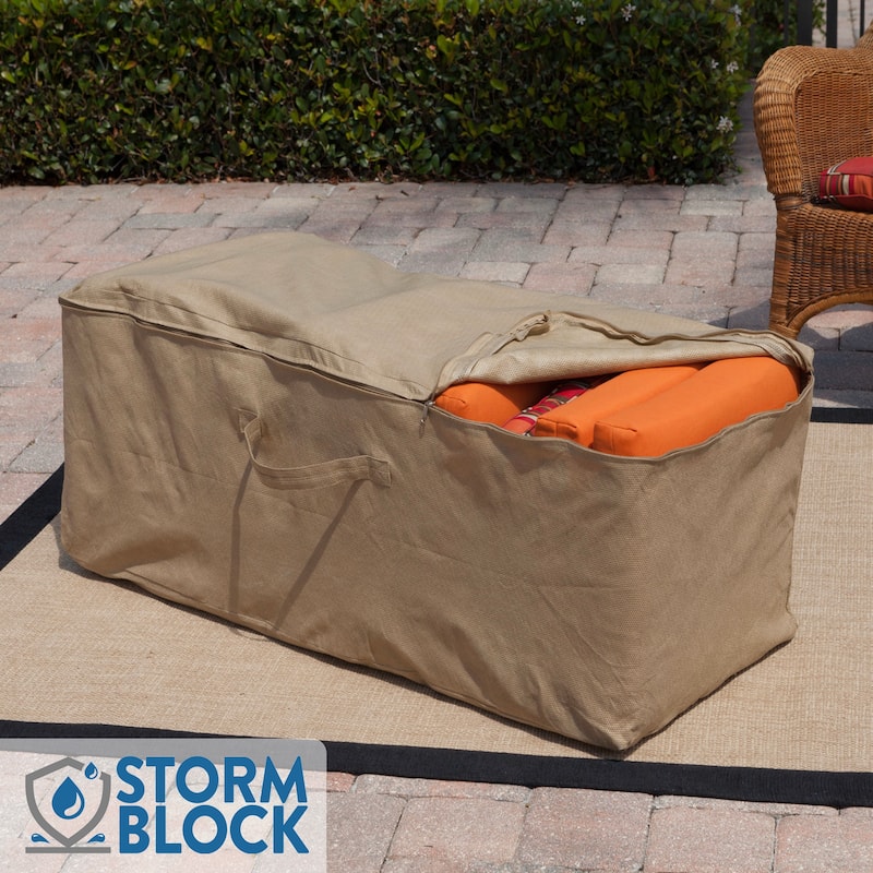 Budge StormBlock™ Savanna Patio Cushion Storage Bag Tan - 22"H x 48"W x 18"Deep