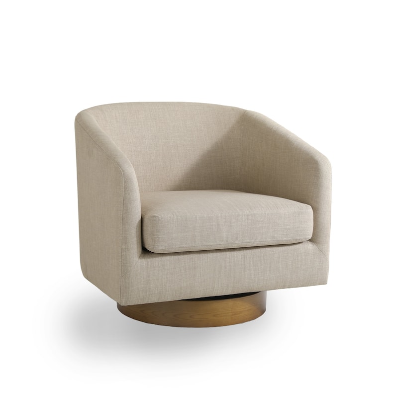 2 Set Modern Wide Round Swivel Accent Barrel Chairs