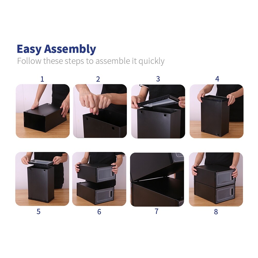 Easy Assembly Portable and Foldable Shoe Organizer Storage Box