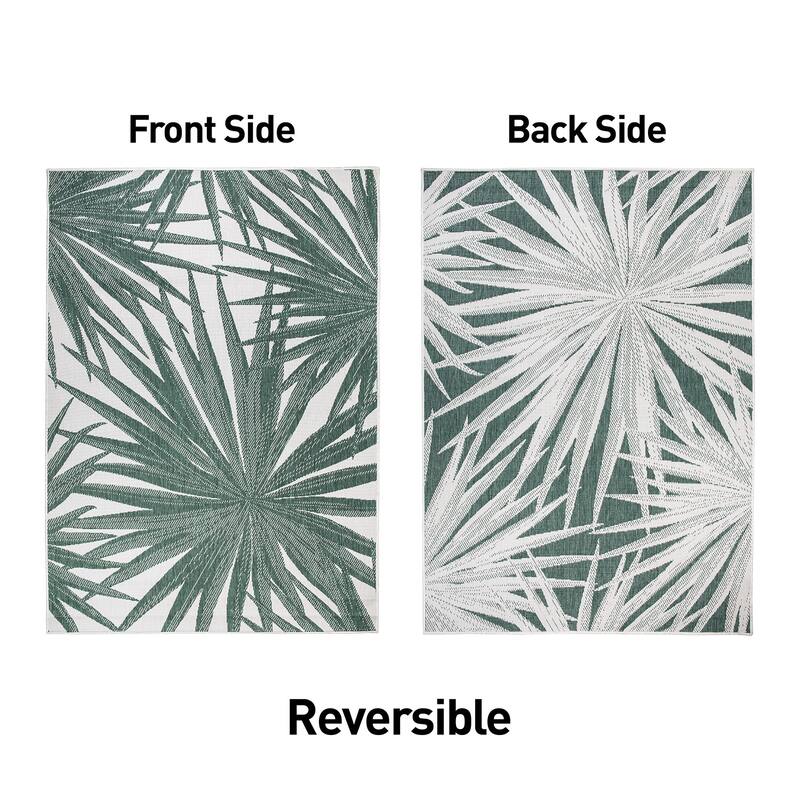 World Rug Gallery Tropical Nature Inspired Indoor/Outdoor Area Rug