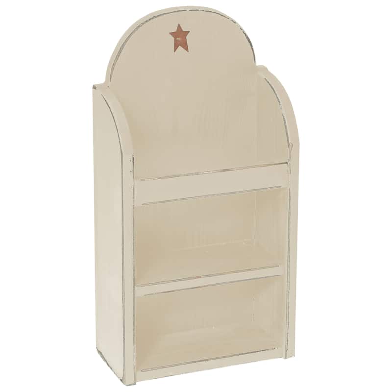 Farmhouse Magazine Rack - Rounded - Antique White