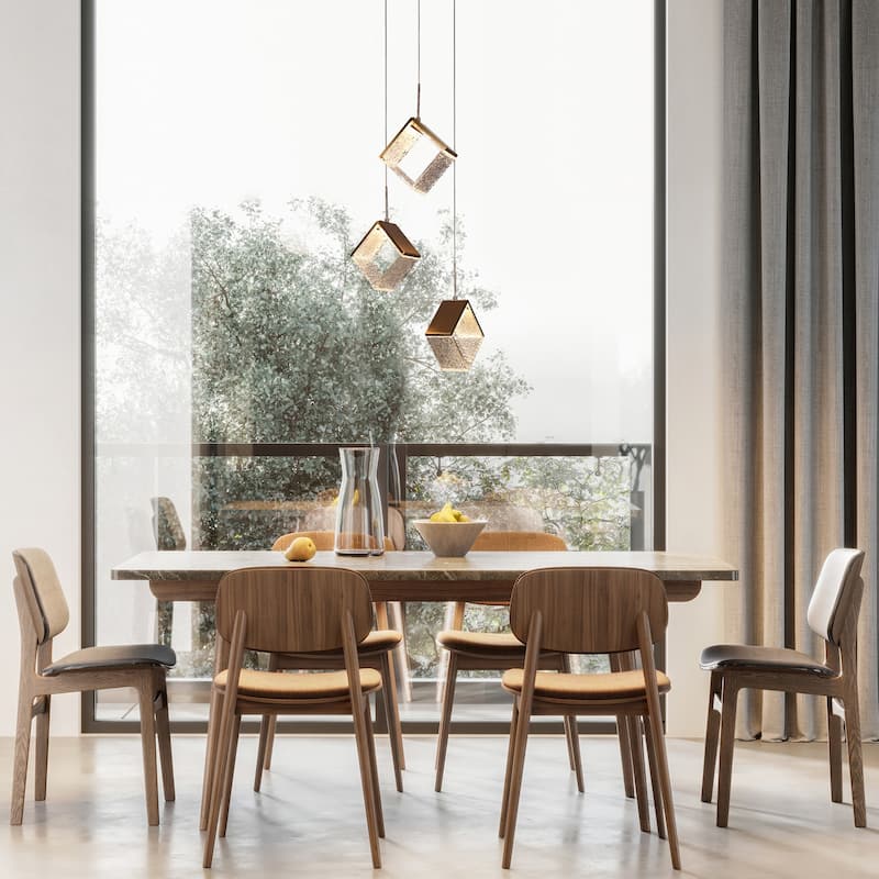 Modern Gold 3-Light LED Chandelier Cluster Kitchen Island Light for Dining Room - Dia. 16.9" x H 11.8"