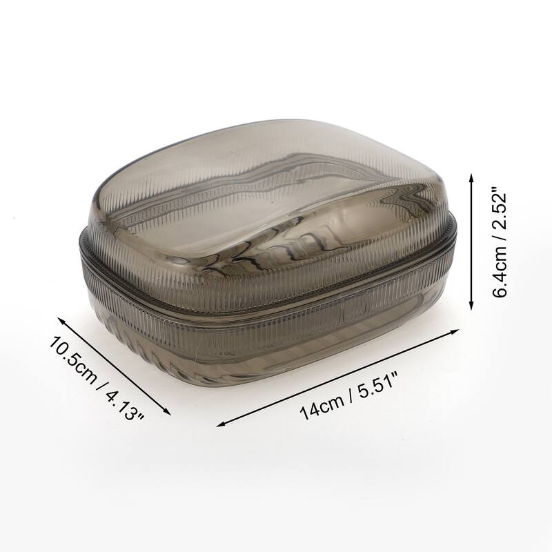 Waterproof with Cover Soap Dish for Bathroom 5.51"x4.13"x2.52" 1 Pcs