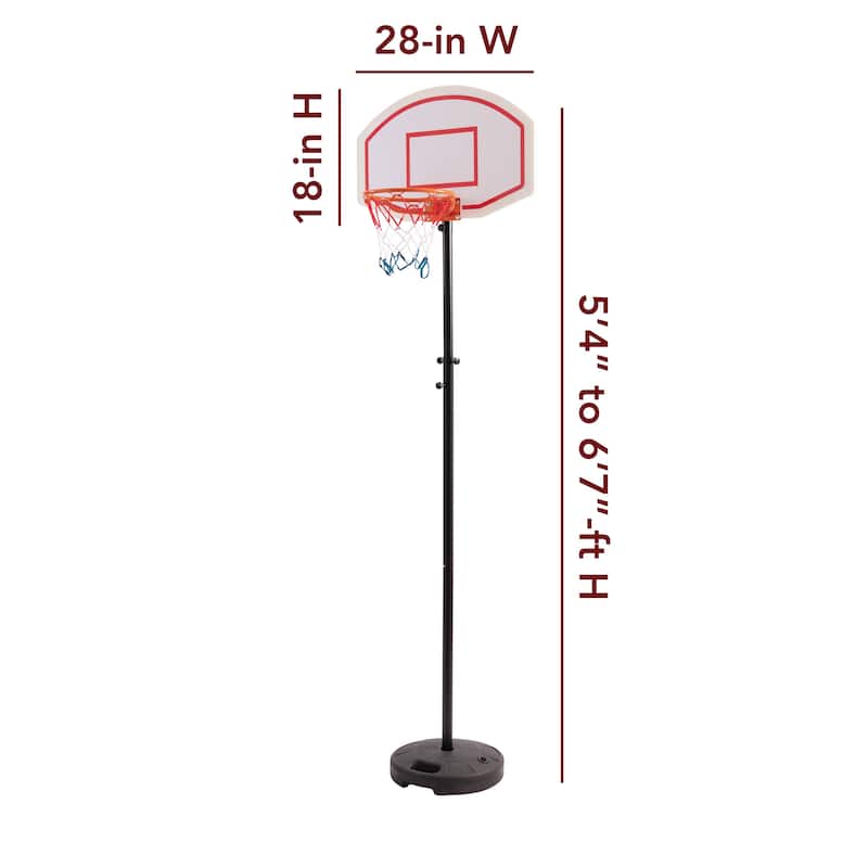 Hathaway Streetball 79-in High Adjustable Portable Basketball System - White