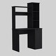 preview thumbnail 2 of 1, Modern Computer Desk with 3-Tier Hutch Storage, Spacious Desktop, and Cabinet for Office Use Black