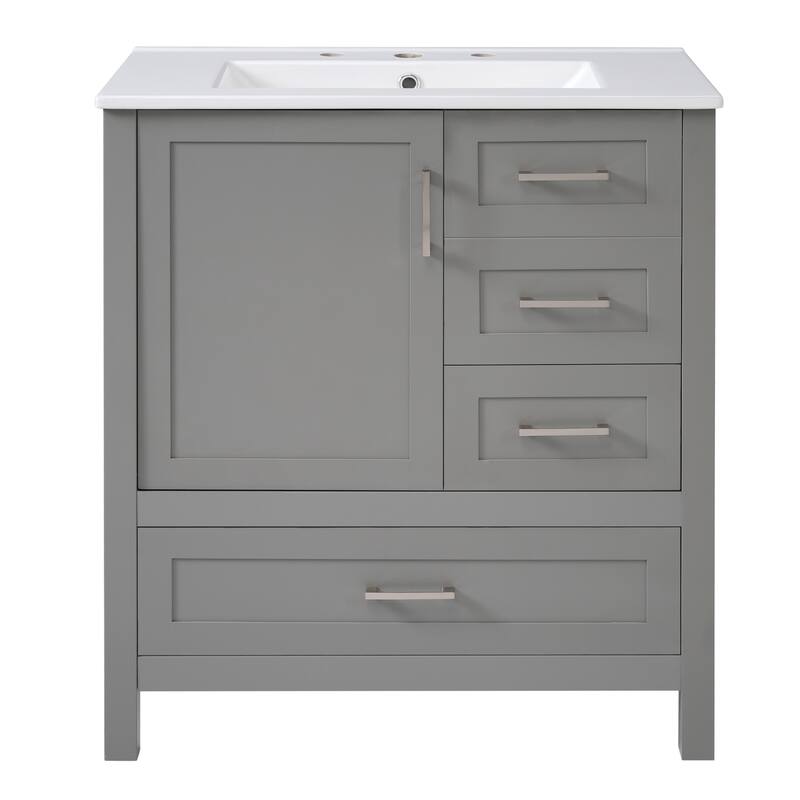 30" Black Bathroom Vanity with Sink Combination Set