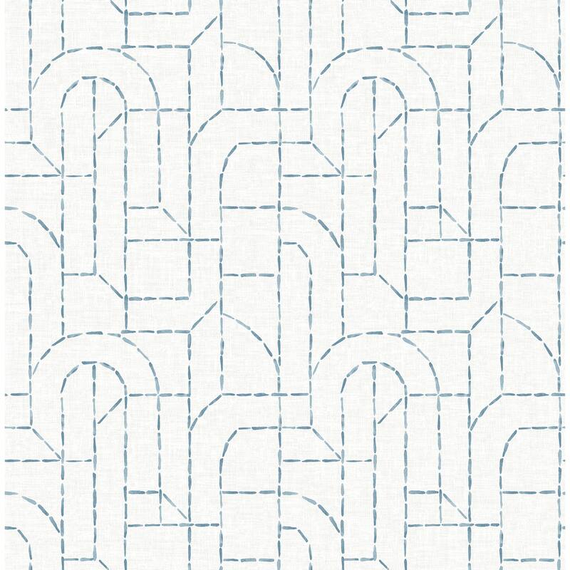 A-Street Prints Integrity Blue Arched Outlines Wallpaper