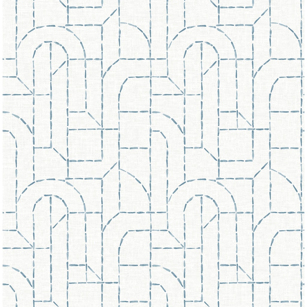 A-Street Prints Integrity Blue Arched Outlines Wallpaper