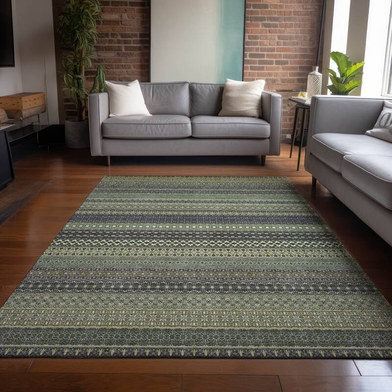Tax Stripe Weather Resistant Timeless Fusion Outdoor Rug