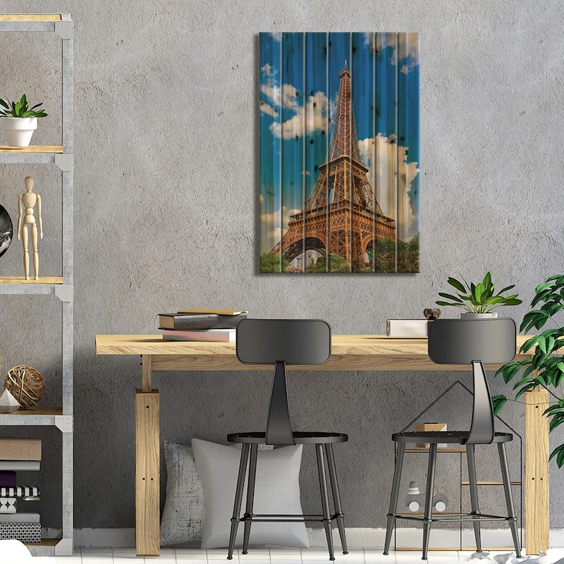 Eiffel Tower. Paris, France Print On Wood by Russ Bishop - Multi-Color