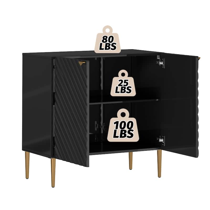 Clihome 2-Door Storage Buffet Sideboard with Adjustable Shelf