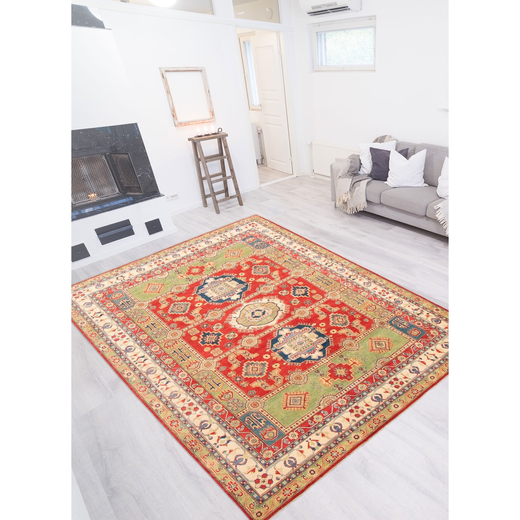 359306 Bedroom Hand-Knotted Wool Rug Finest Ghazni Bordered Red Rug 8'4 x 9'10 eCarpet Gallery Large Area Rug for Living Room 359306 Bedroom Hand-Knotted Wool Rug Finest Ghazni Bordered Red Rug 8'4 x 9'10 eCarpet Gallery Large Area Rug for Living Room