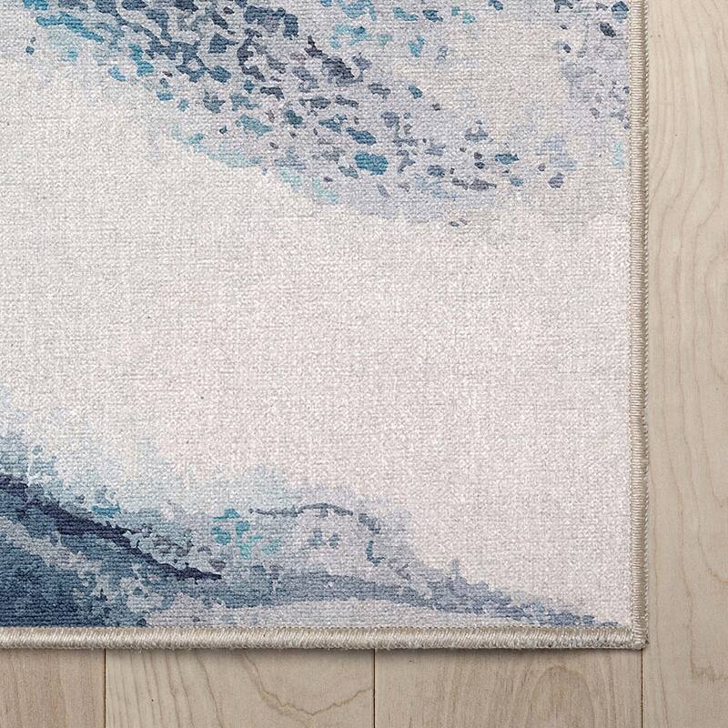 Well Woven Abstract Tokyo Retro Marble Flat-Weave Area Rug