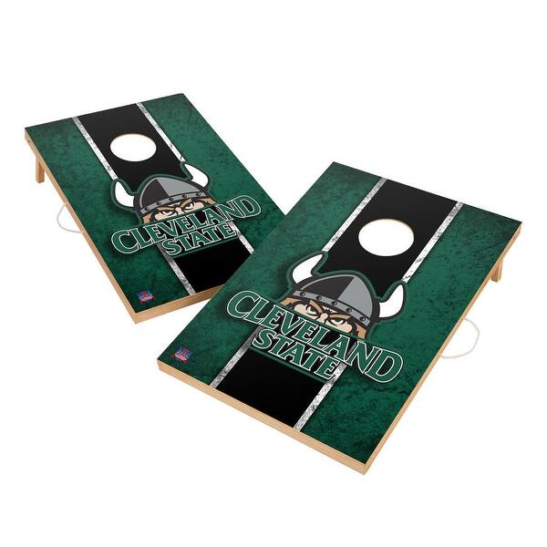 slide 2 of 5, Vintage Cleveland State University Vikings Regulation 2x4 Cornhole Set