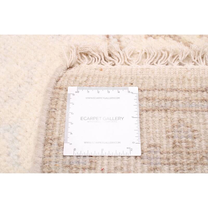 ECARPETGALLERY Hand-knotted Royal Oushak Light Khaki Wool Rug - 2'7 x 13'7