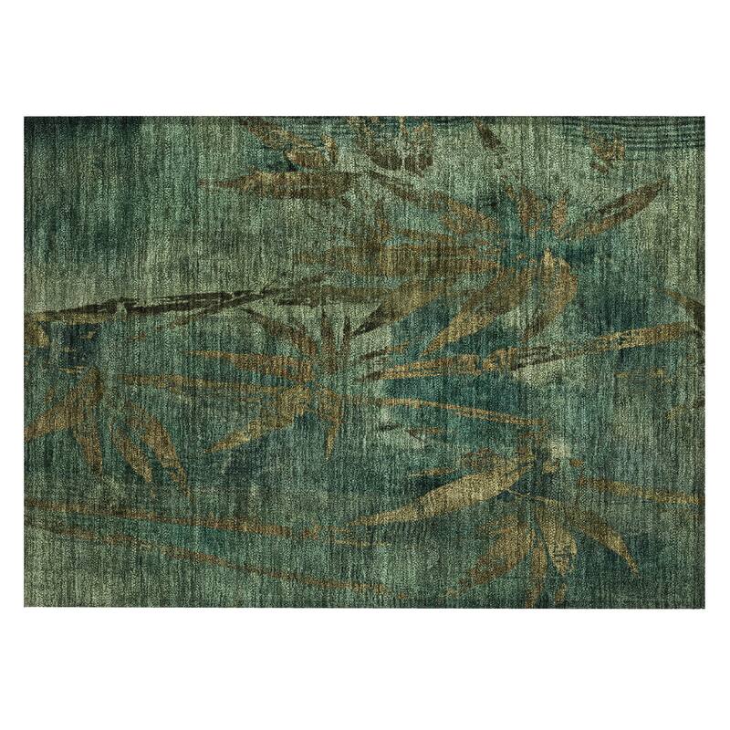 Machine Washable Indoor/ Outdoor Modern Floral Chantille Rug