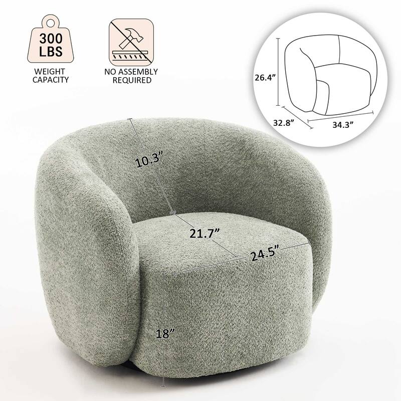 Mid-Century Modern Accent Chair, Soft Padded Single Sofa