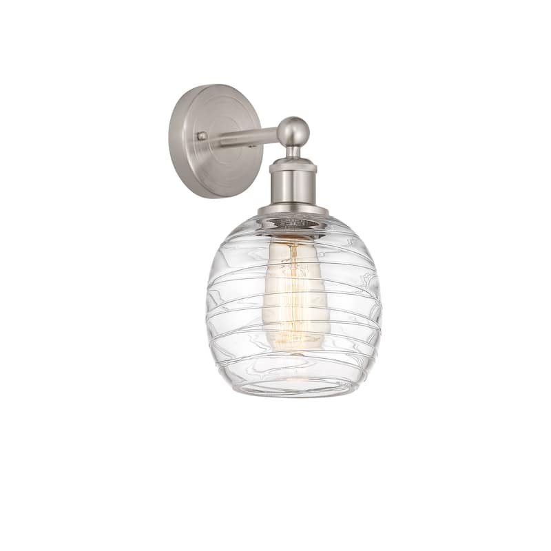 Innovations Lighting 616-1W-12-6 Belfast Sconce Belfast 12" Tall Wall - Brushed Satin Nickel / Deco Swirl