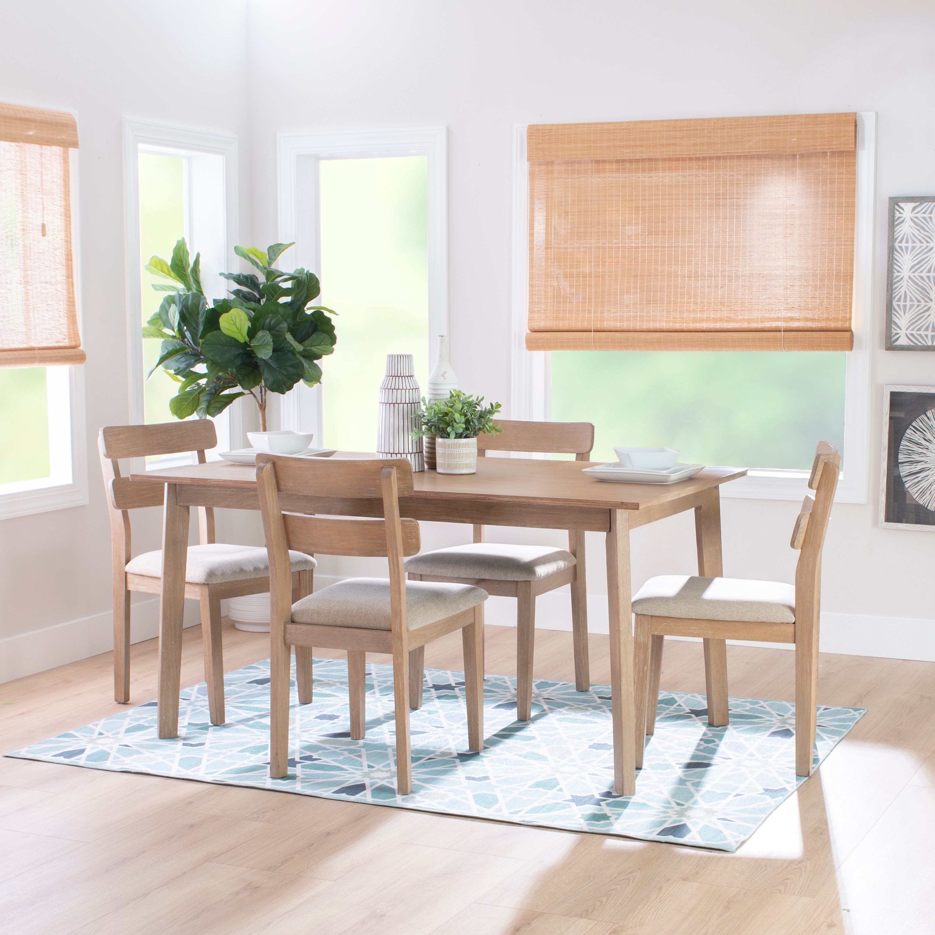 Linon Dolan Mid Century 5-Piece Dining Set
