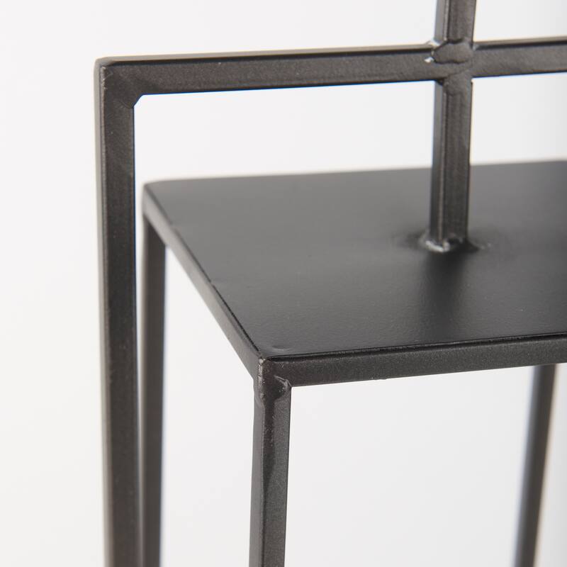 Albus I Large Black Metal Rectangular Table Candle Holder